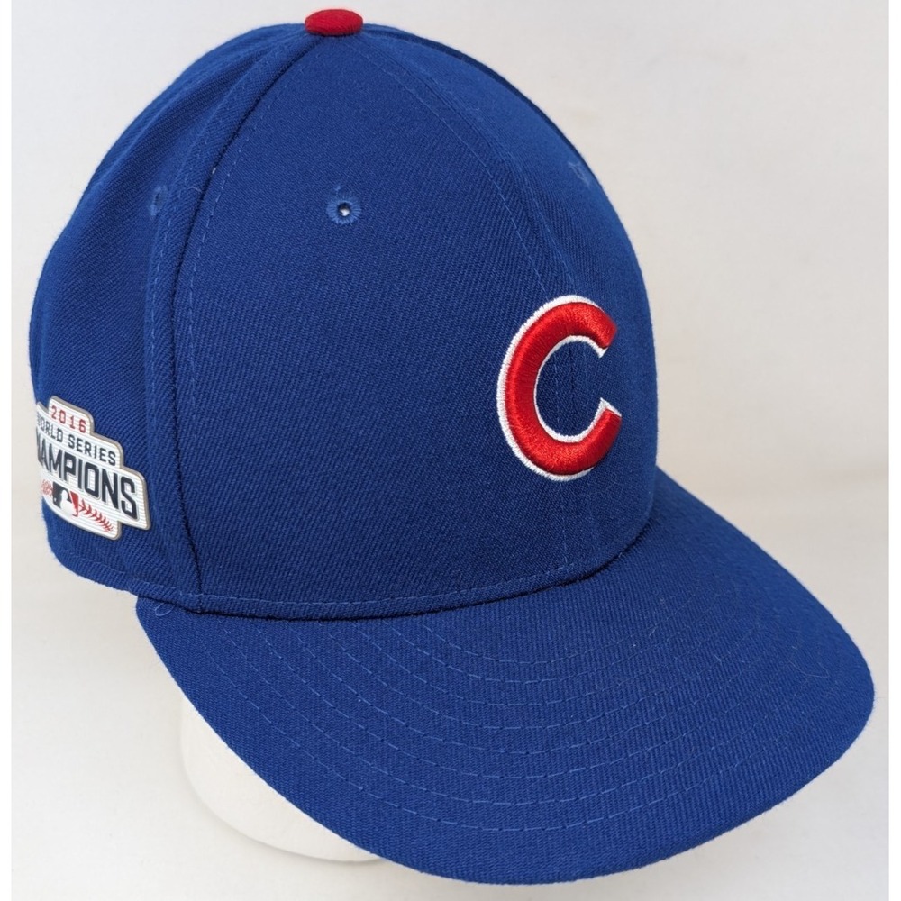 Chicago Cubs New Era 2016 World Series Baseball Cap Hat Fitted Men's Size 7 5/8